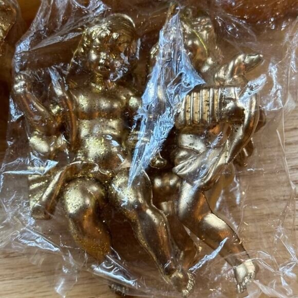 Four Vintage County Silk Cherub Angel Christmas Decorations - Picture 3 of 5